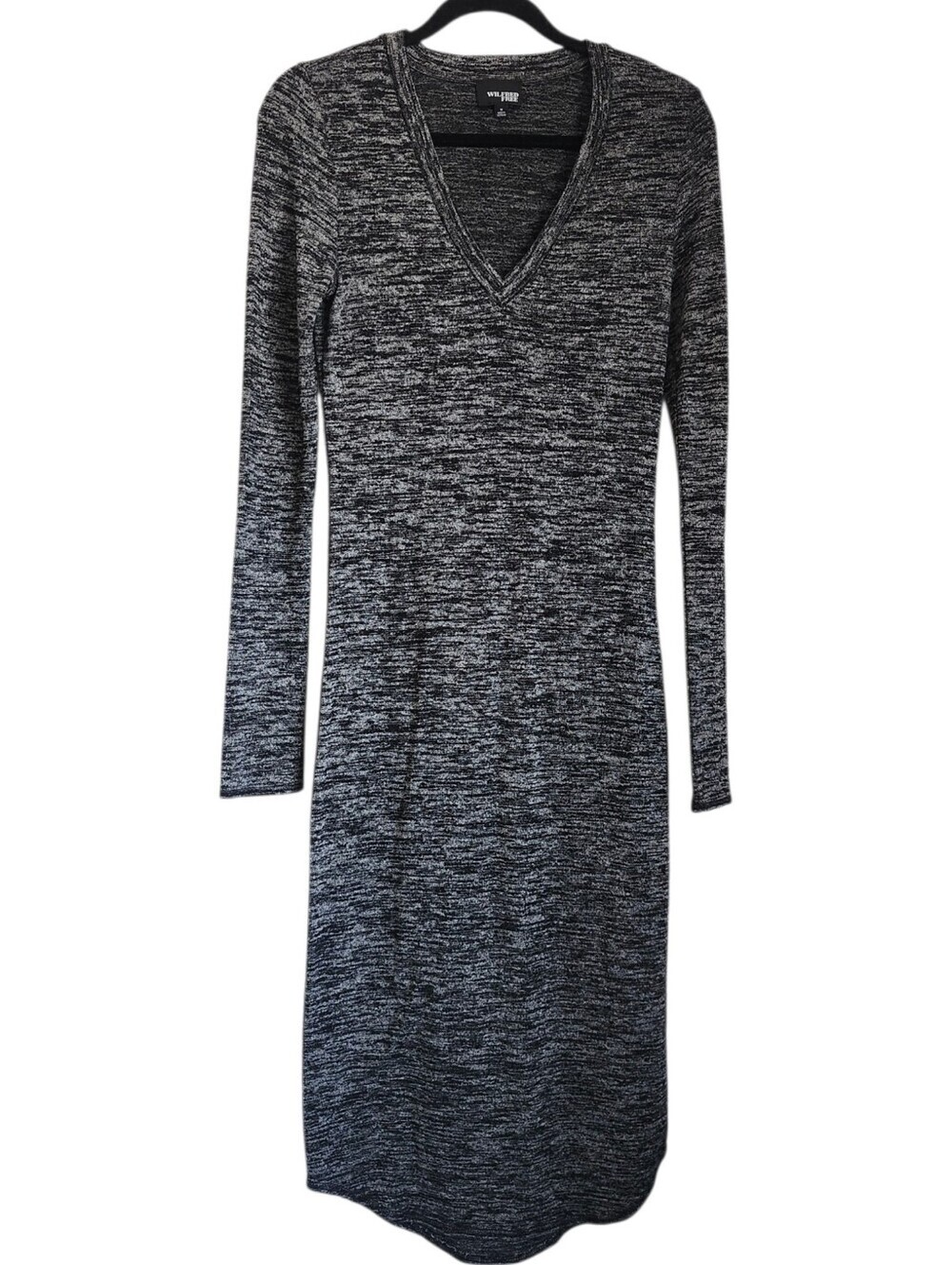 Wilfred Free by Aritzia Grey Marled Midi Dress